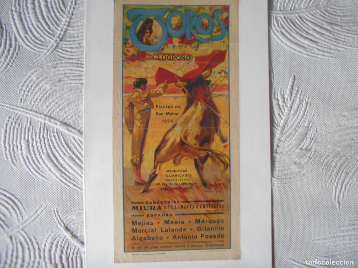 Carteles toros: CARTEL DE TOROS DE LOGRONO 1924