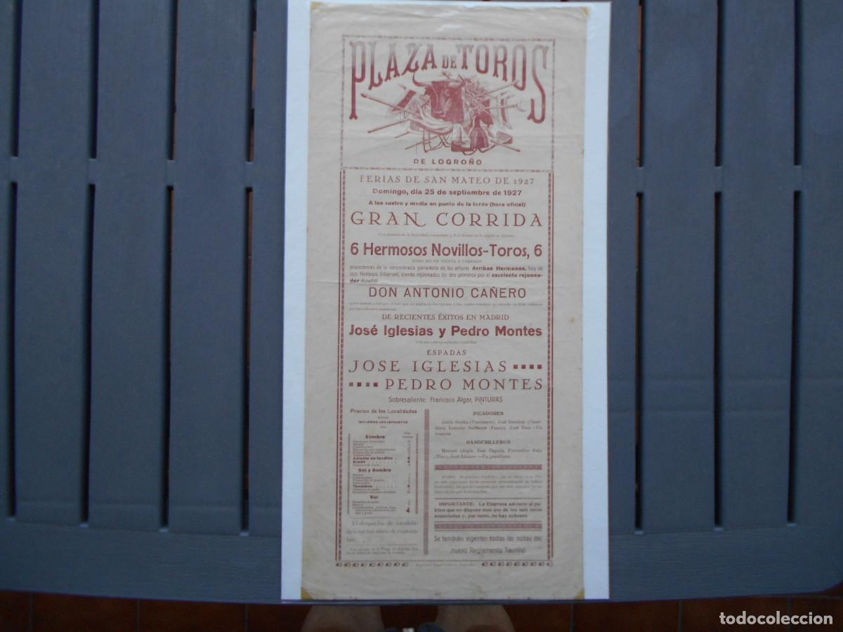 Carteles toros: CARTEL DE TOROS DE LOGRONO 1927 - Foto 1