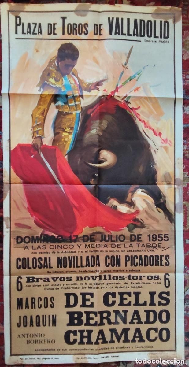 Carteles toros: CARTEL DE TOROS - PLAZA DE TOROS DE VALLADOLID. A&Ntilde;O 1955. 107 CM.