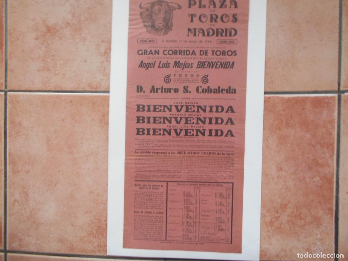 Carteles toros: CARTEL DE TOROS DE MADRID 1944 - Foto 2