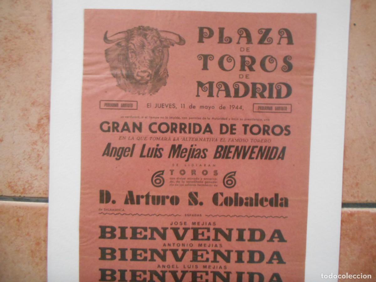 Carteles toros: CARTEL DE TOROS DE MADRID 1944 - Foto 4