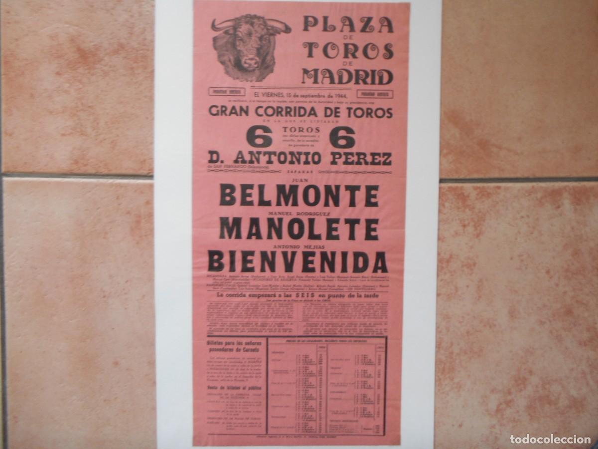 Carteles toros: CARTEL DE TOROS DE MADRID 1944