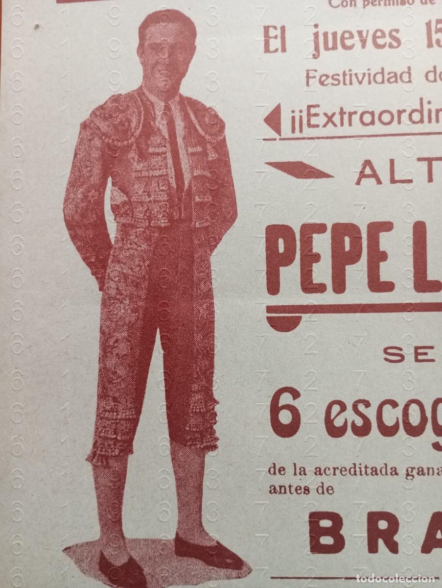 Carteles toros: PEPE LUIS VAZQUEZ ALTERNATIVA PEPE MEJIAS GITANILLO DE TRIANA SEVILLA 1940 CARTEL 44X21 C30
