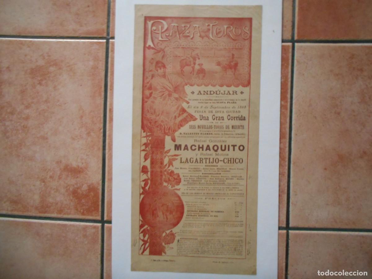 Carteles toros: CARTEL DE TOROS DE ANDUJAR 1898