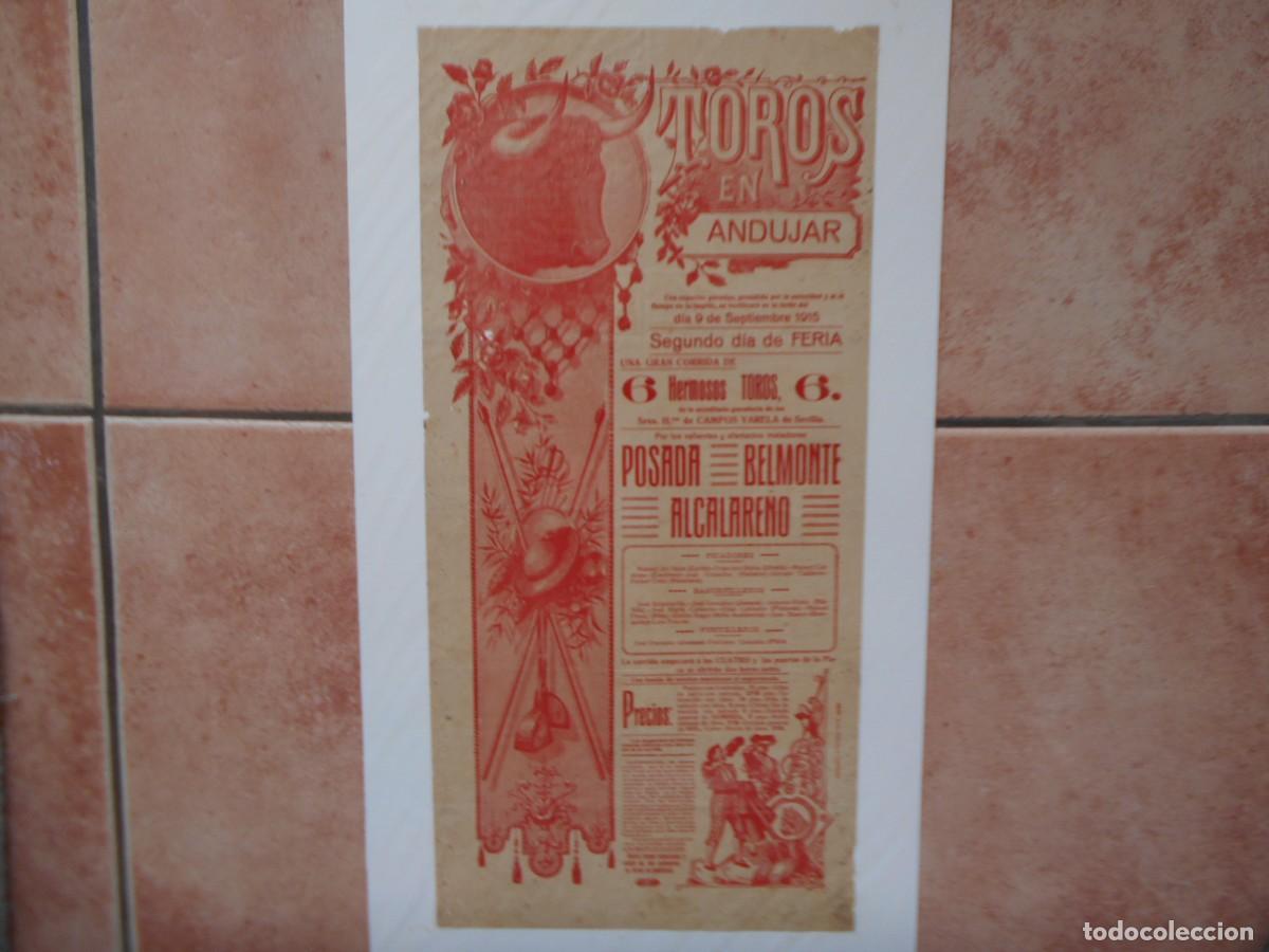 Carteles toros: CARTEL DE TOROS DE ANDUJAR 1915