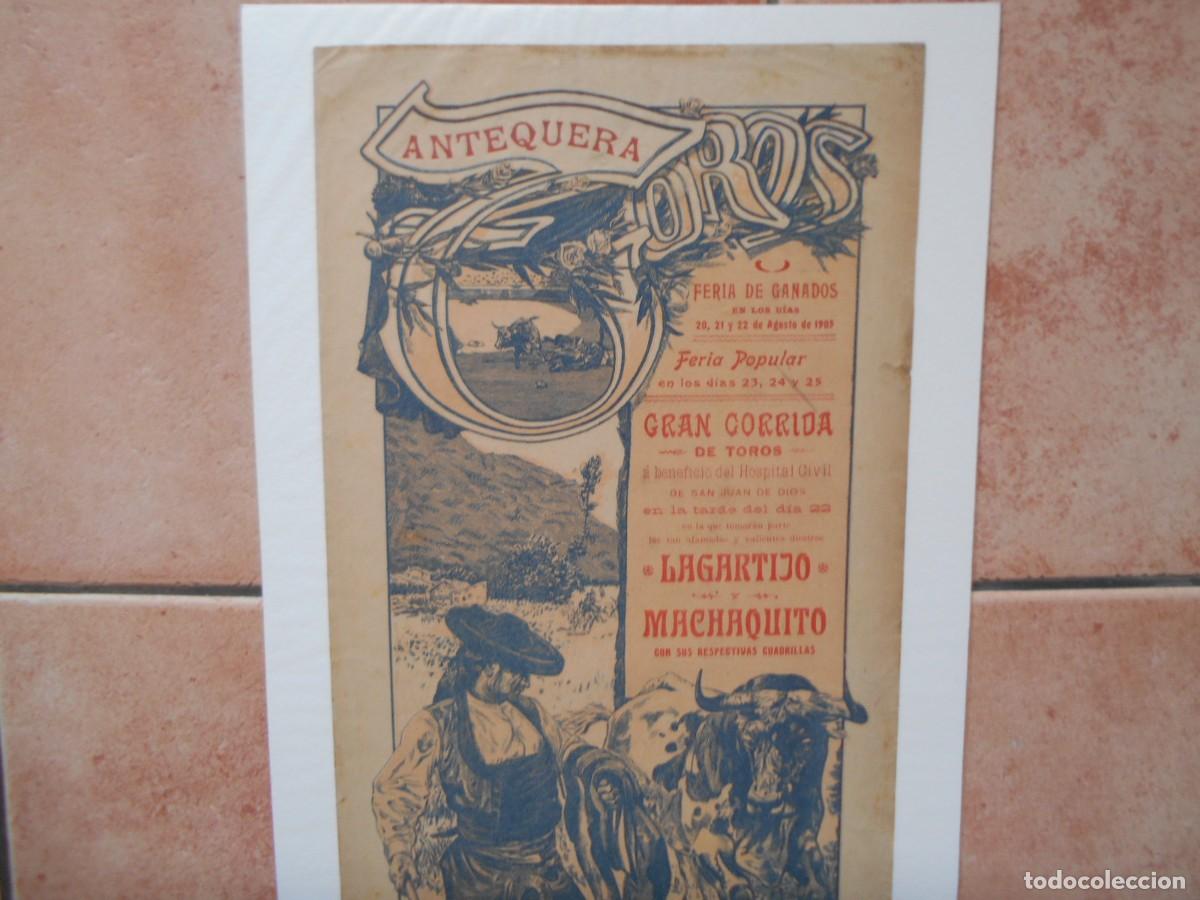 Carteles toros: CARTEL DE TOROS DE ANTEQUERA 1905 - Foto 2