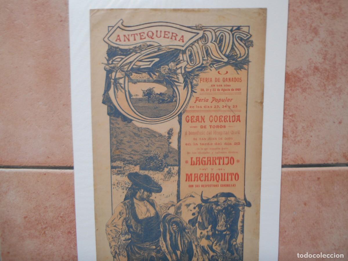 Carteles toros: CARTEL DE TOROS DE ANTEQUERA 1905 - Foto 3