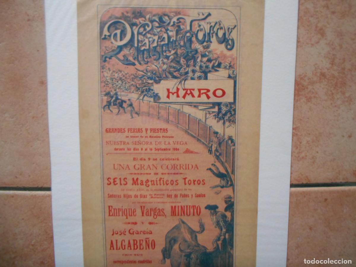 Carteles toros: CARTEL DE TOROS DE HARO 1906 - Foto 4