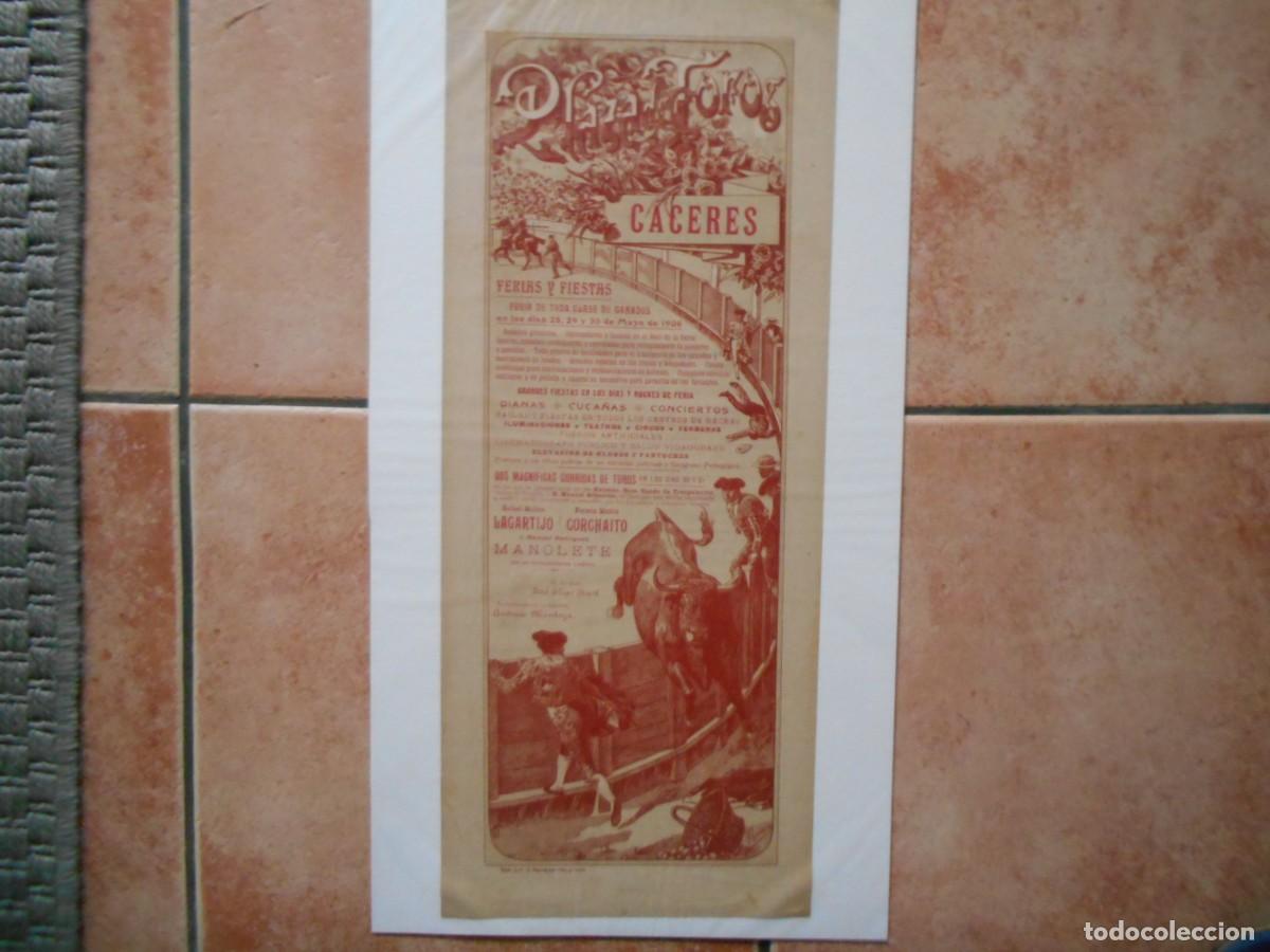 Carteles toros: CARTEL DE TOROS DE CACERES 1908