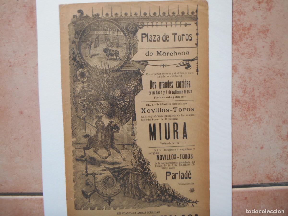 Carteles toros: CARTEL DE TOROS DE MARCHENA 1920 - Foto 3