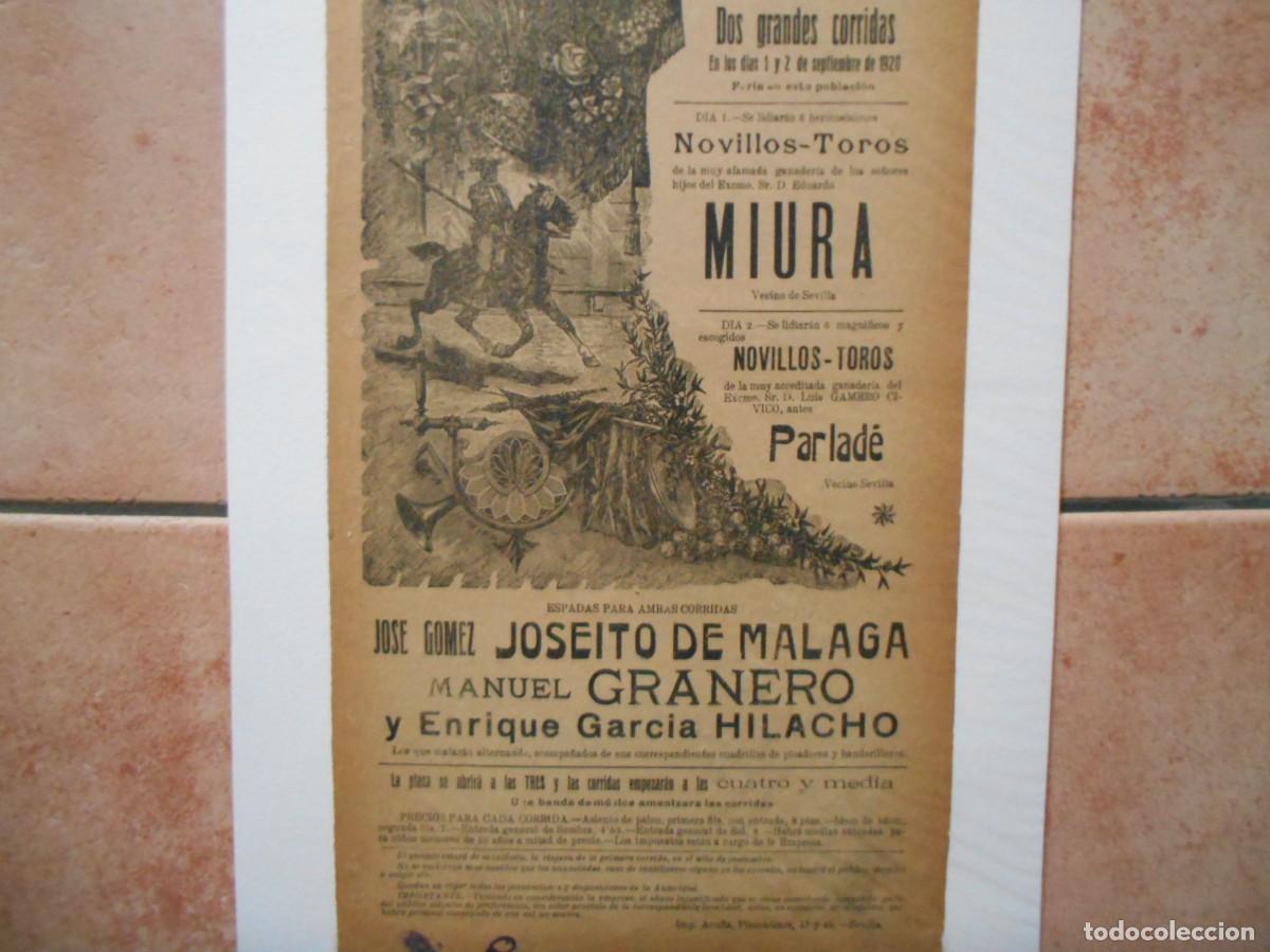 Carteles toros: CARTEL DE TOROS DE MARCHENA 1920 - Foto 4