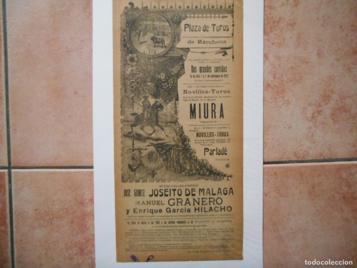 Carteles toros: CARTEL DE TOROS DE MARCHENA 1920 - Foto 2
