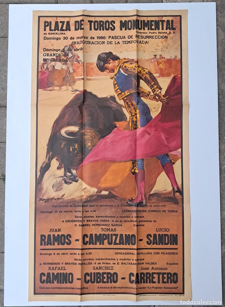 Carteles toros: Manifesto Poster 1986 Corrida La Plaza De Toros MONUMENTAL Matador Joselito
