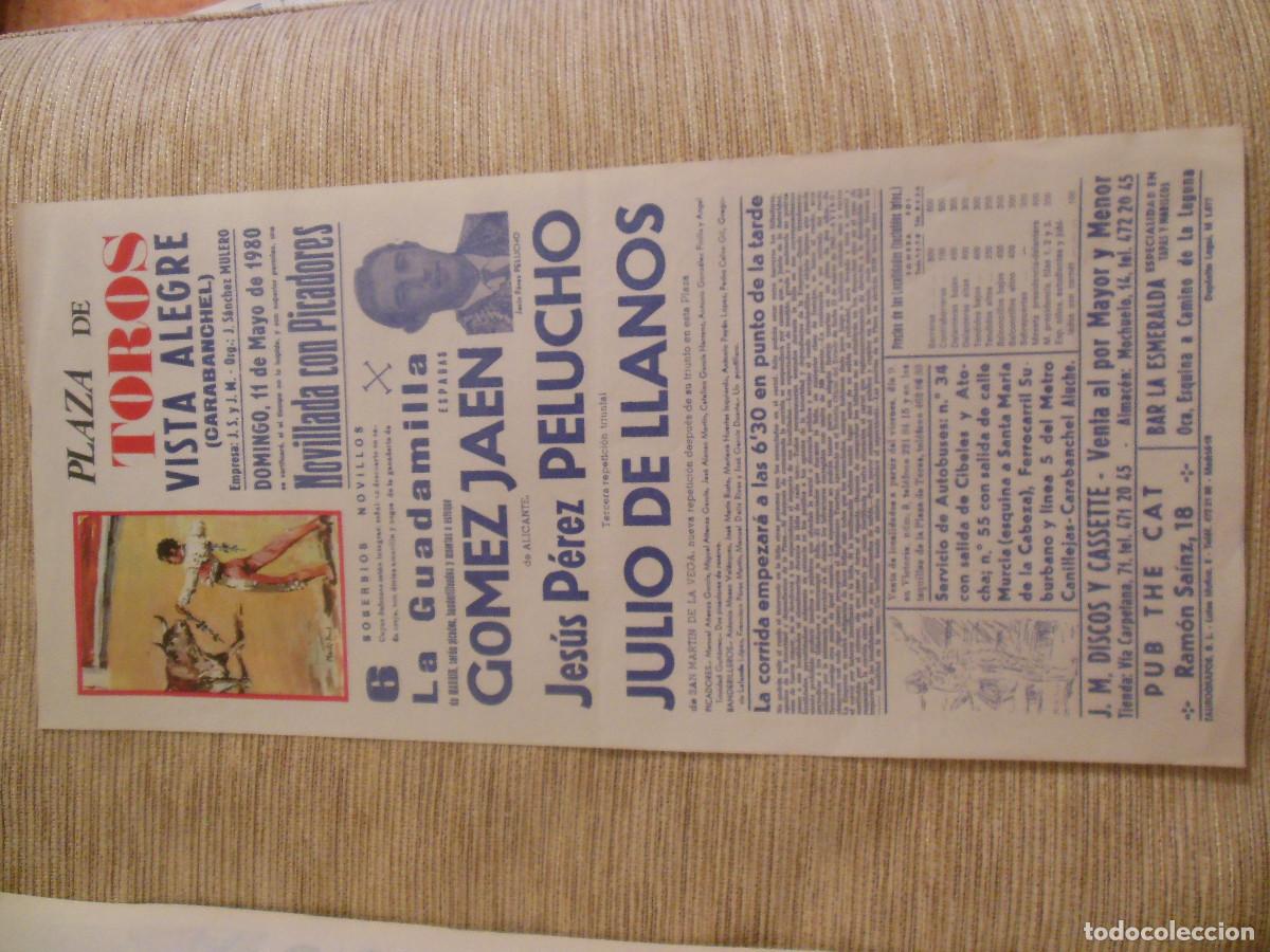 Carteles toros: 1980 CARTEL DE TOROS MADRID - GOMEZ JAEN PELUCHO JULIO DE LLANOS - DE LA GUADAMILLA