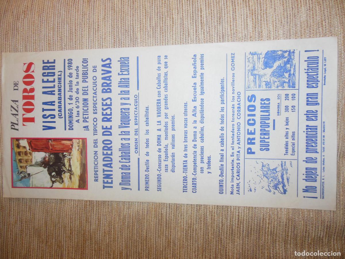 Carteles toros: 1980 CARTEL DE TOROS MADRID - RESES BRAVAS Y DOMA DE CABALLOS GOMEZ JAEN CARLOS PITA CORBACHO