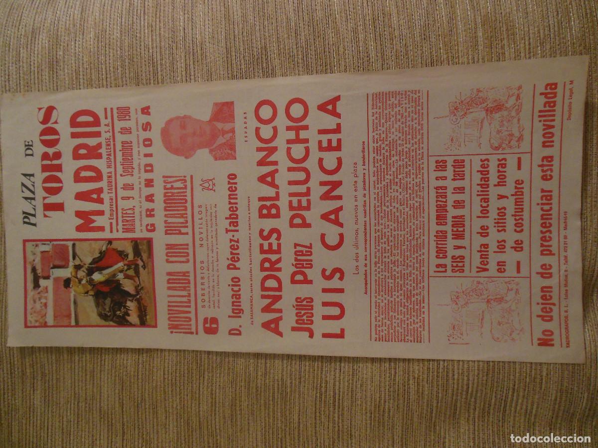 Carteles toros: 1980 CARTEL DE TOROS MADRID - ANDRES BLANCO PELUCHO LUIS CANCELA - DE IGNACIO PEREZ-TABERNERO