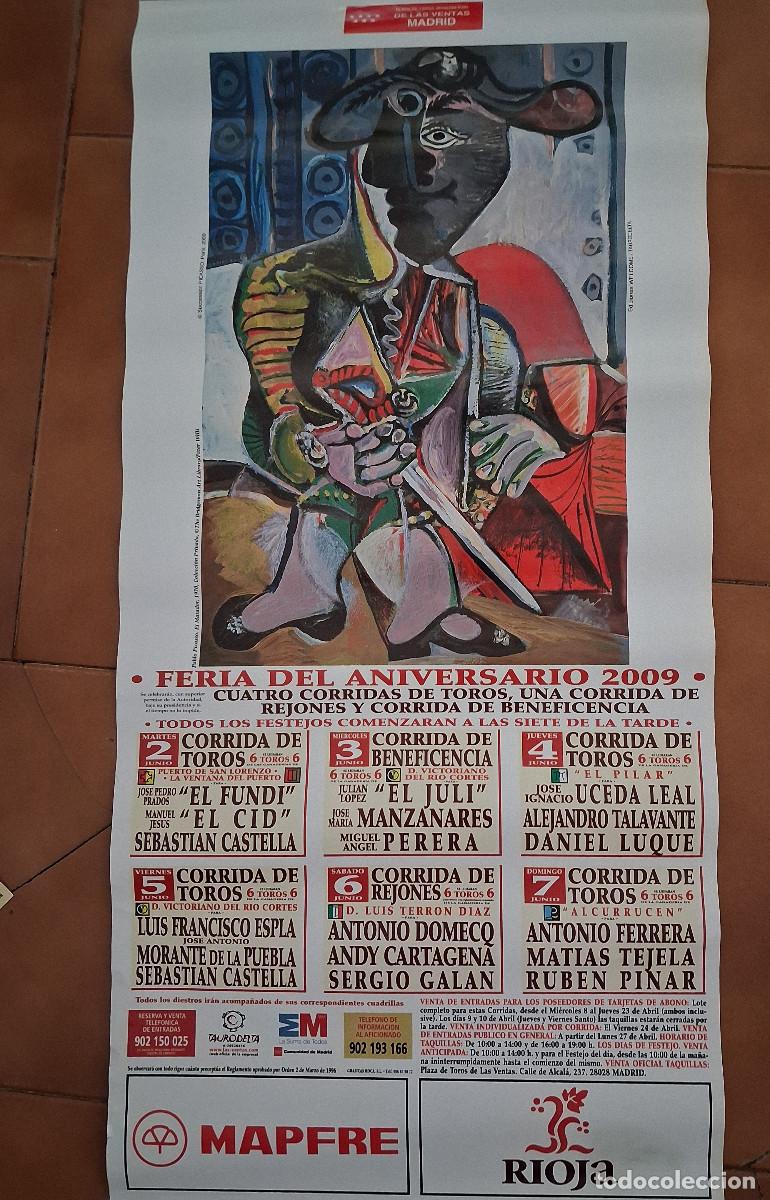 Carteles toros: Cartel de toros. Madrid. 2 a 7 junio 2009. Feria del aniversario y Corrida de Beneficencia.