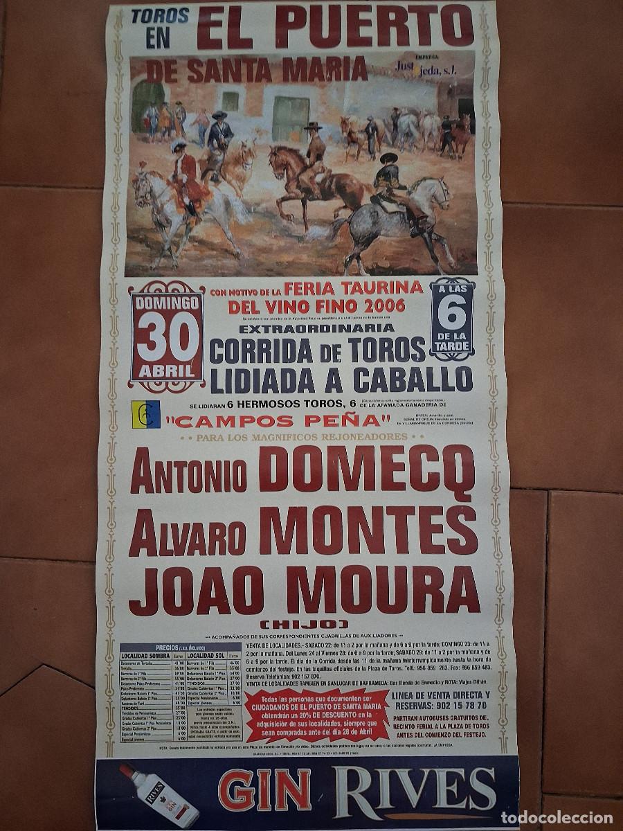 Carteles toros: Cartel de toros. El Puerto. 30 abril 2006. Corrida de toros lidiada a caballo.
