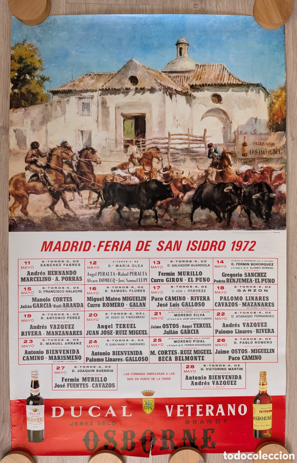 Carteles toros: RW CARTEL TOROS MADRID FERIA SAN ISIDRO 1972 MURILLO BIENVENIDA BELMONTE CT570 RR