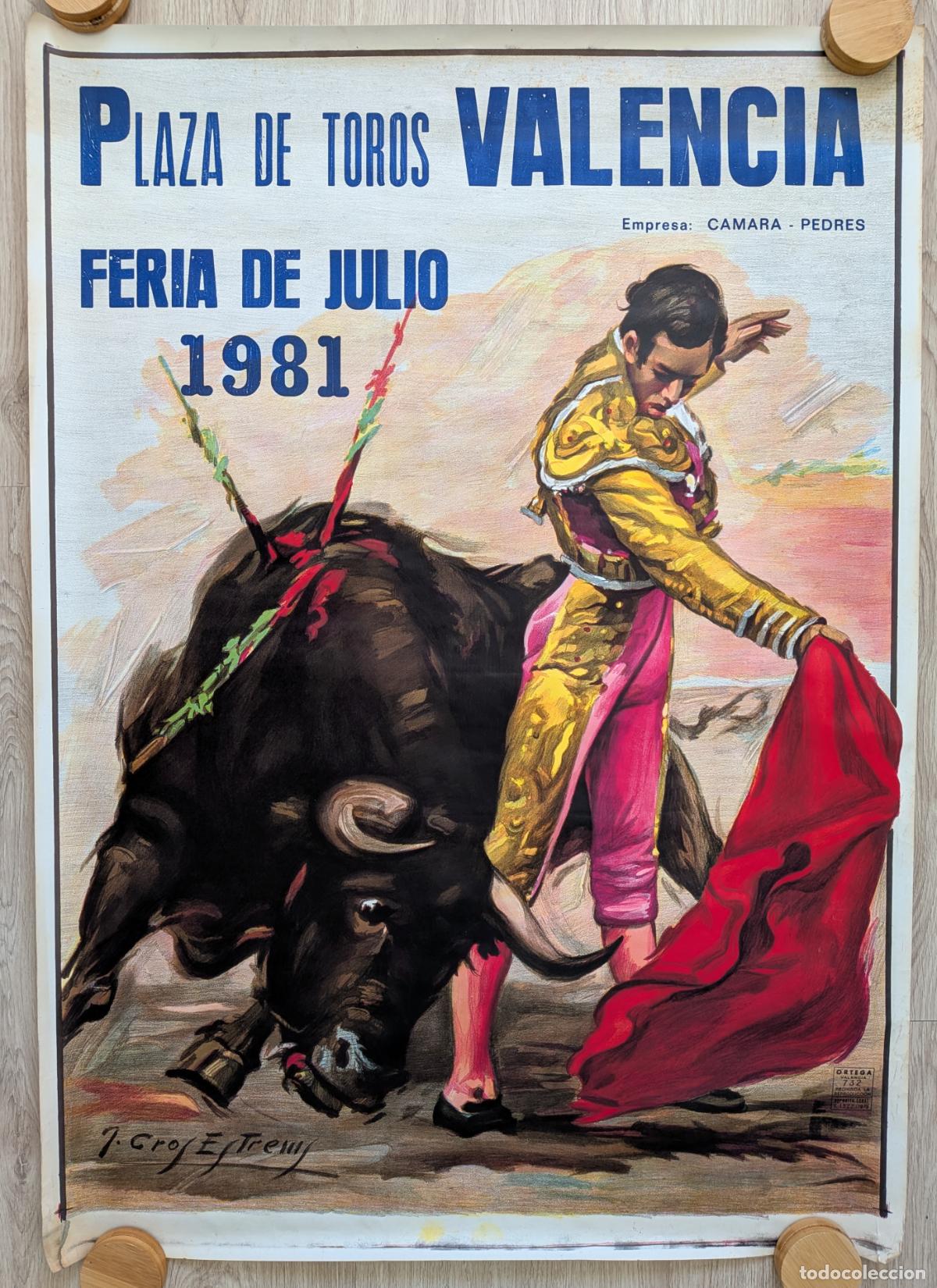 Carteles toros: RW CARTEL TOROS PLAZA VALENCIA 1981 SIN TEXTO J CROS CT577