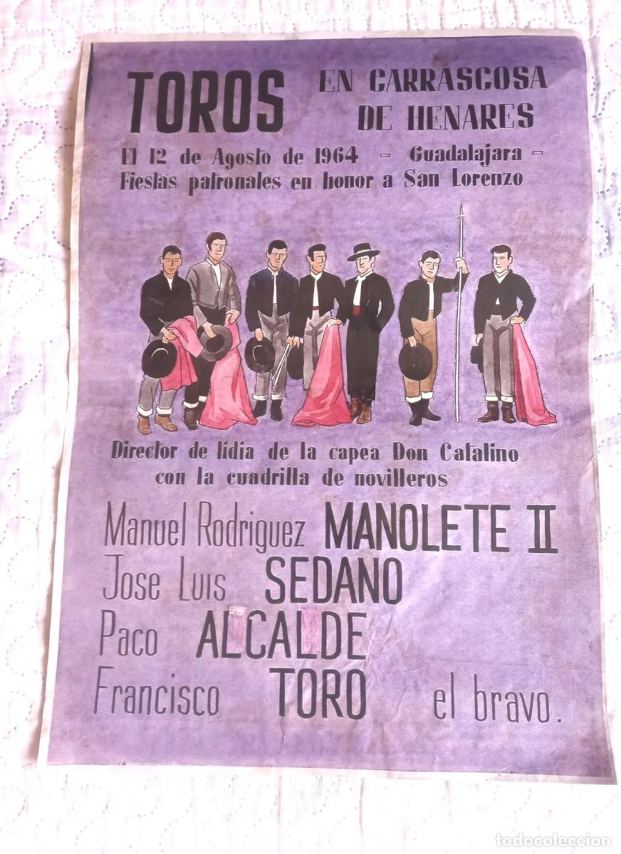 Cartazes Touros: Cartel de toros en Carrascosa de Henares (Guadalajara) a&ntilde;o 1964