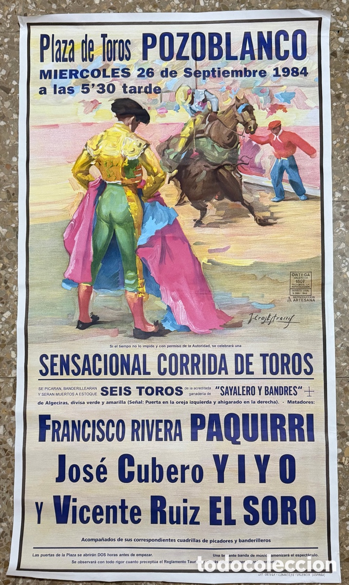Carteles toros: Cartel original corrida Pozoblanco 1984 &ldquo;cartel maldito&rdquo;