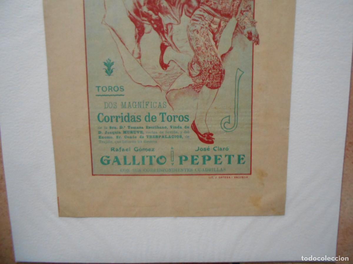Carteles toros: CARTEL DE TOROS DE CACERES 1909 - Foto 3