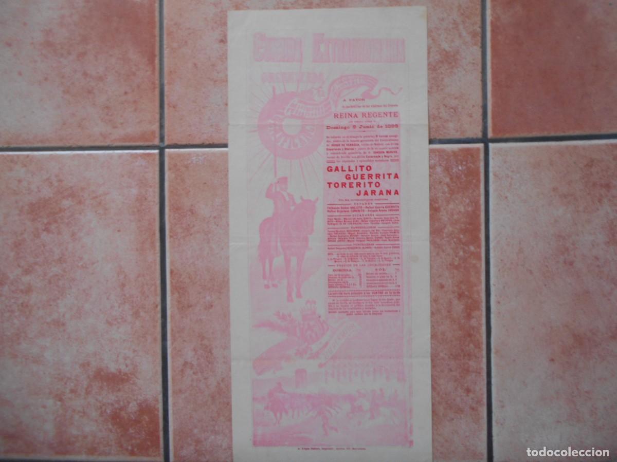 Carteles toros: CARTEL DE TOROS DE BARCELONA 1895