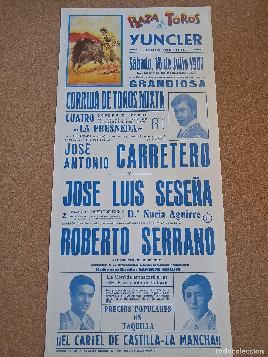 Carteles toros: Cartel de toros. Yuncler. 18 julio 1987. Corrida de toros mixta.