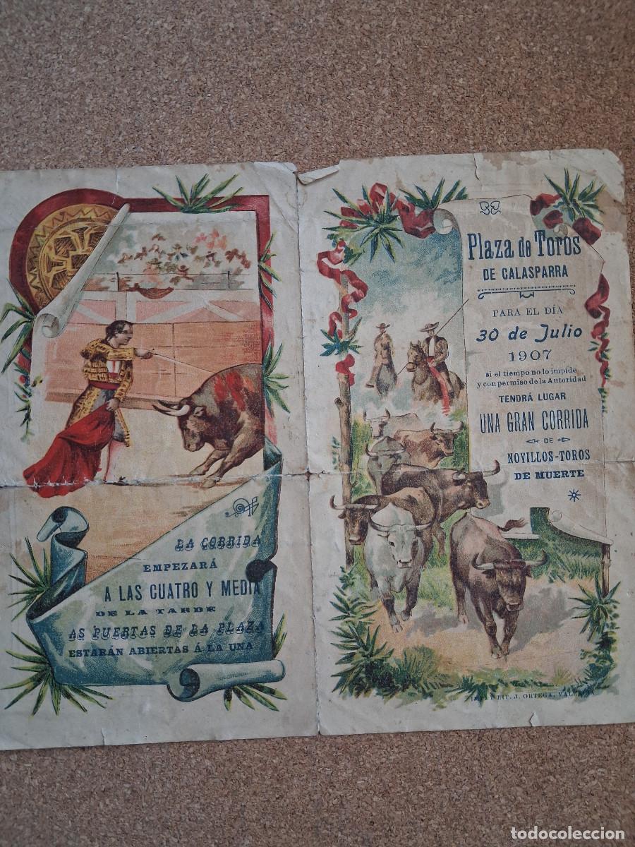 Carteles toros: Programa de toros. Calasparra. 30 julio 1907. Antonio Rosales Chicote.