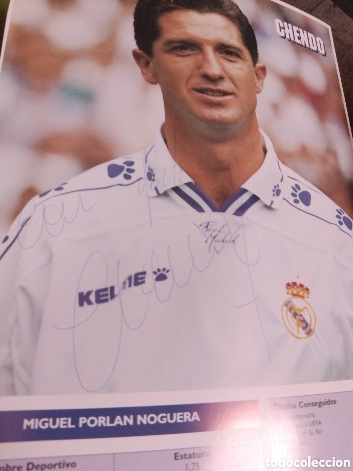 Carteles toros: Poster Firmado Chendo R.Madrid 95/96 34x23cm