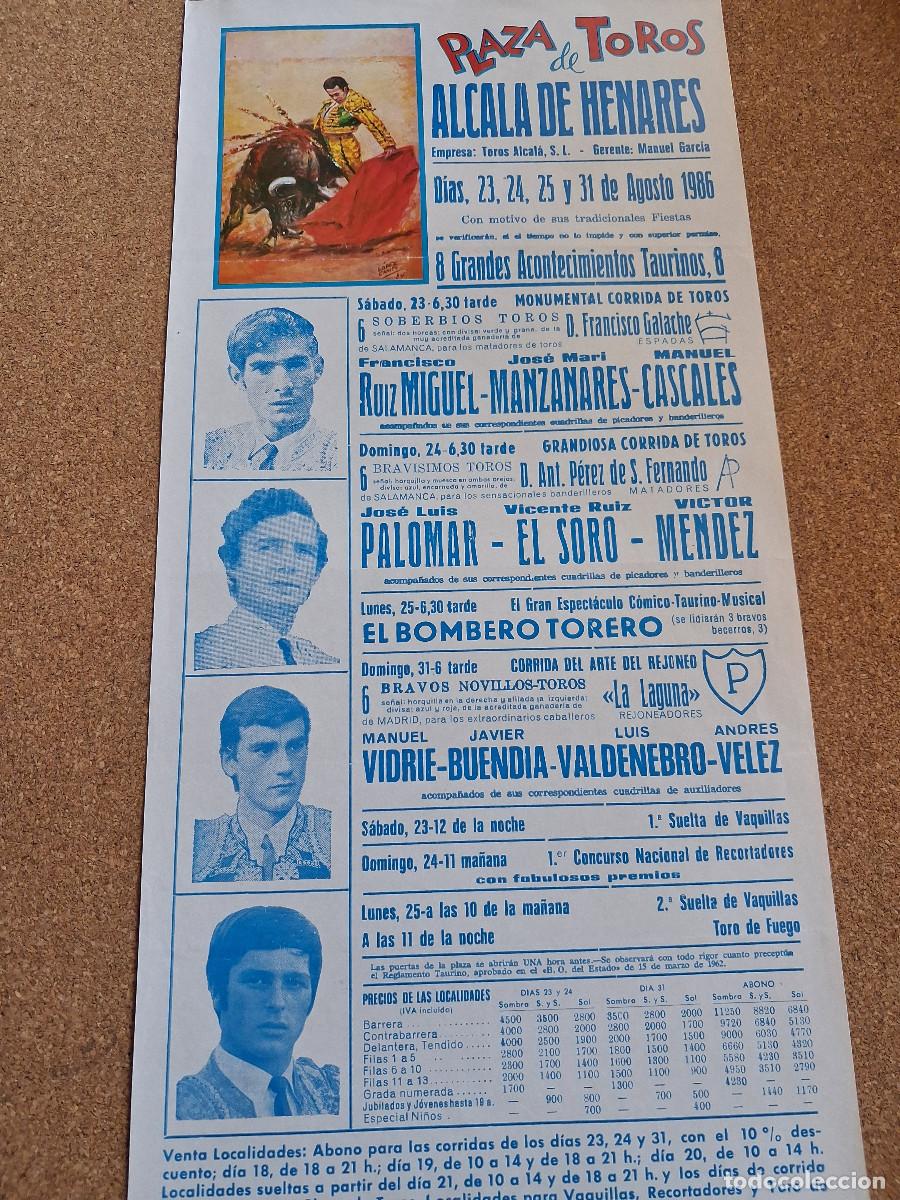 Bull Posters: Cartel de toros. Alcal&aacute; de Henares. 23,24 y 31 agosto 1986. Dos corridas de toros y una de rejoneo.