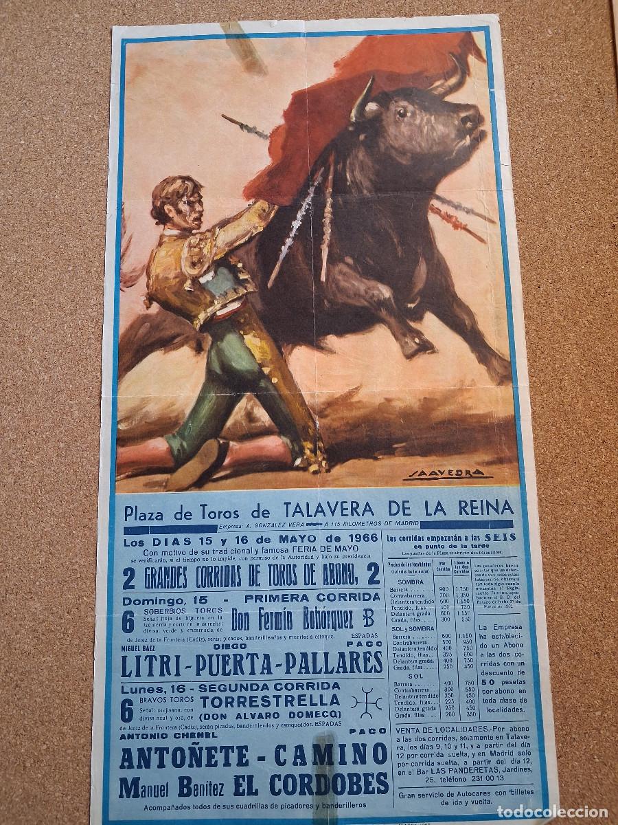 Carteles toros: Cartel de toros. Talavera de la Reina. 15 y 16 mayo 1966. Dos grandes corridas.