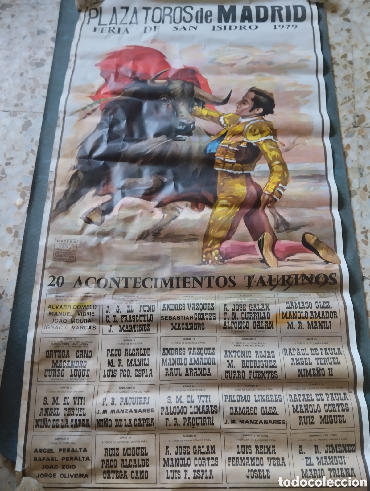 Carteles toros: CARTEL DE TOROS FERIA DE SAN ISIDRO PLAZA DE TOROS DE MADRID, 1979. 101X52