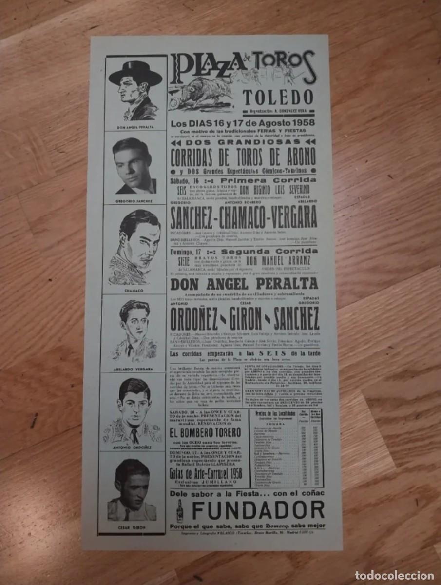 Carteles toros: Cartel toros Toledo 1958