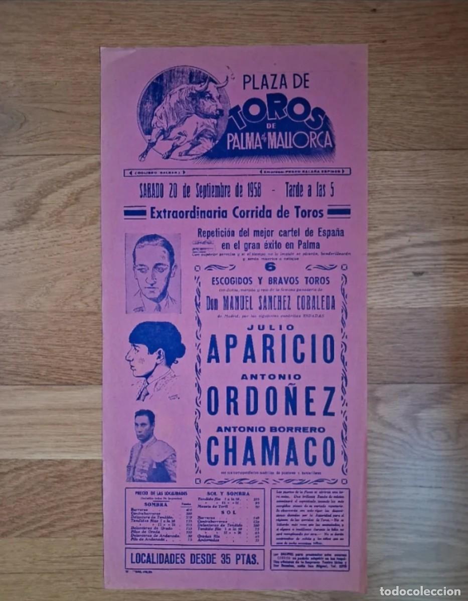 Carteles toros: Cartel toros Palma de Mallorca 1958