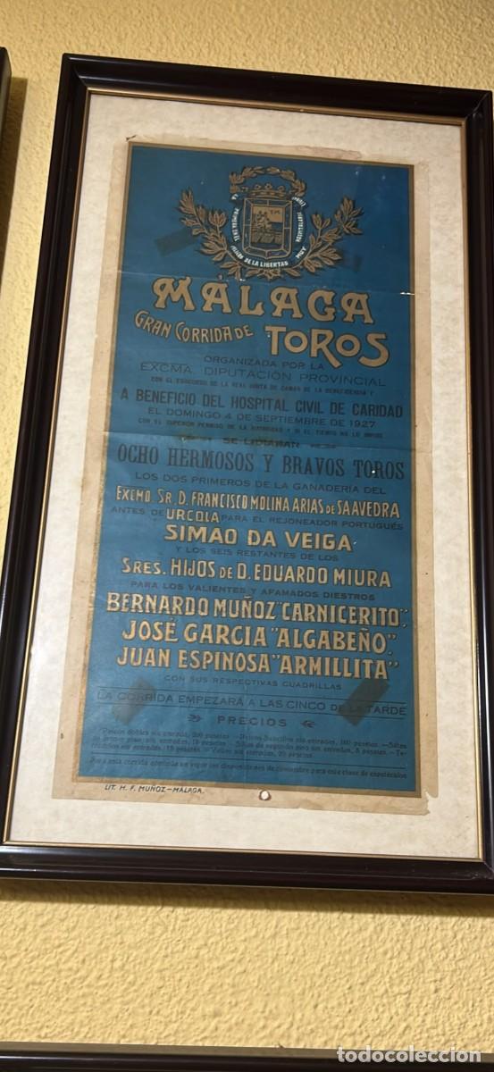 Carteles toros: Cartel toros en M&aacute;laga 1927