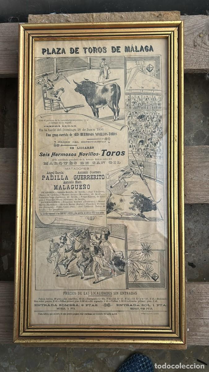 Carteles toros: Cartel toros en M&aacute;laga 1896