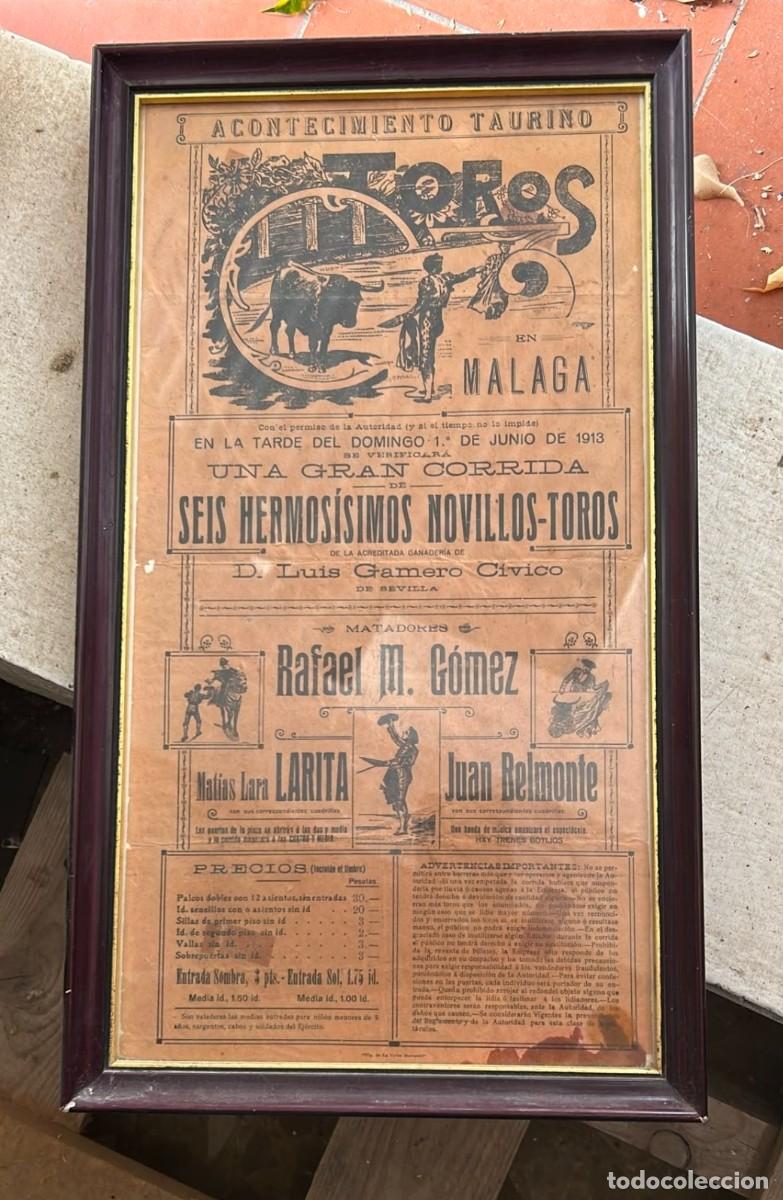 Carteles toros: Cartel toros en M&aacute;laga 1913 - Foto 1