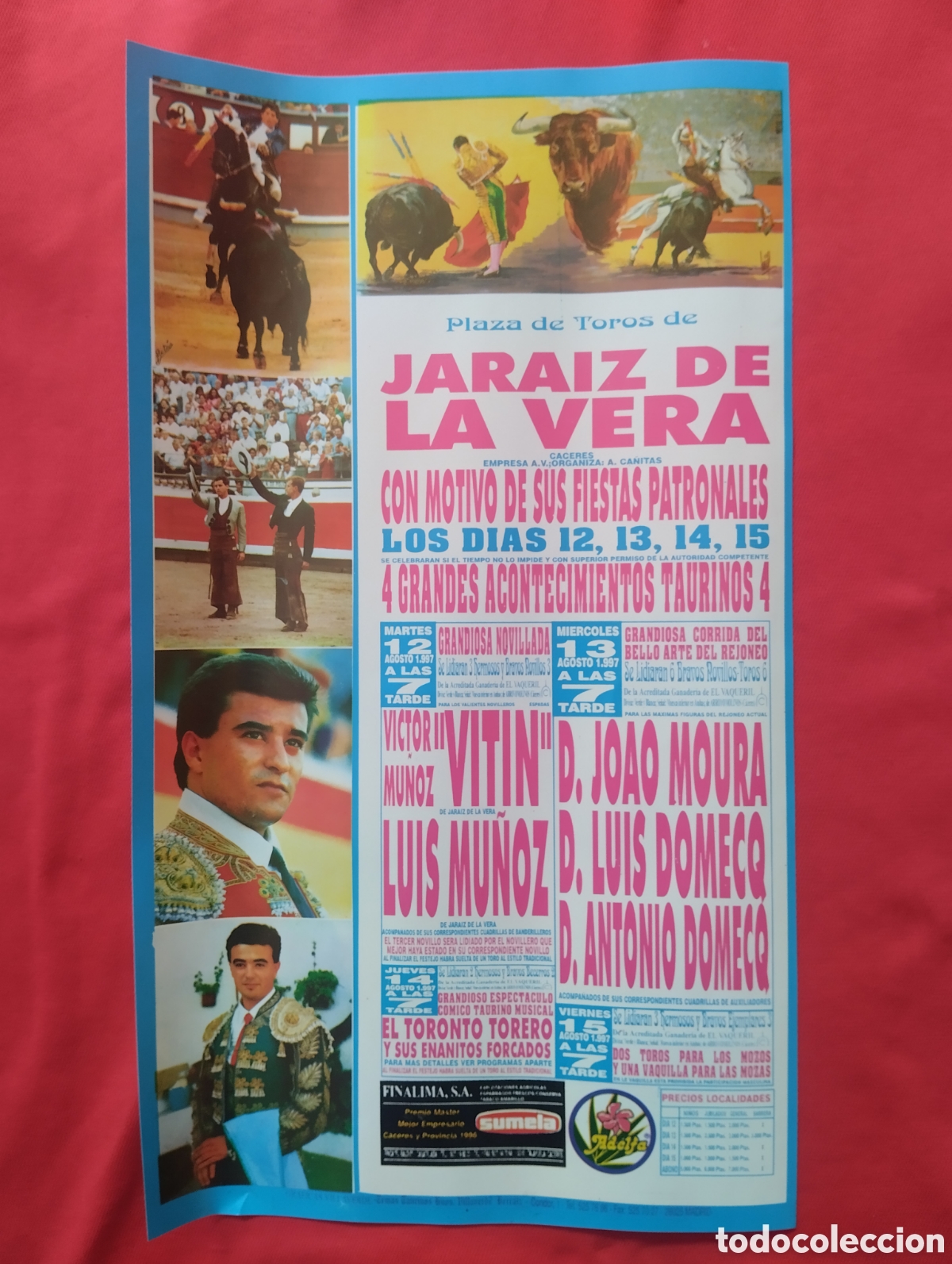 Carteles toros: CARTEL DE TOROS A&Ntilde;OS 90 JARA&Iacute;Z DE LA VERA, C&Aacute;CERES