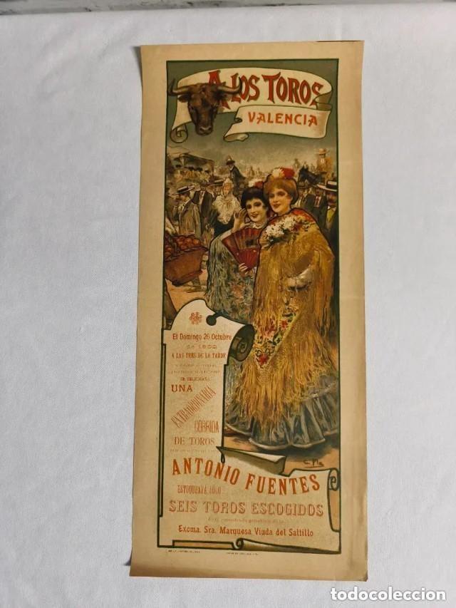 Plakate Stiere: Cartel de toros de Valencia del a&ntilde;o 1902, anunciando la corrida de Antonio Fuentes.