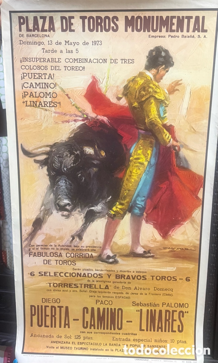 Carteles toros: Cartel Toros en la Monumental 1973