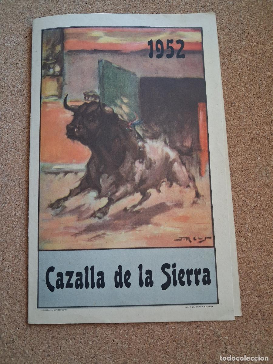 Carteles toros: Programa de toros. Cazalla de la Sierra. Fiestas de Agosto. 17 agosto 1952. Novillada.