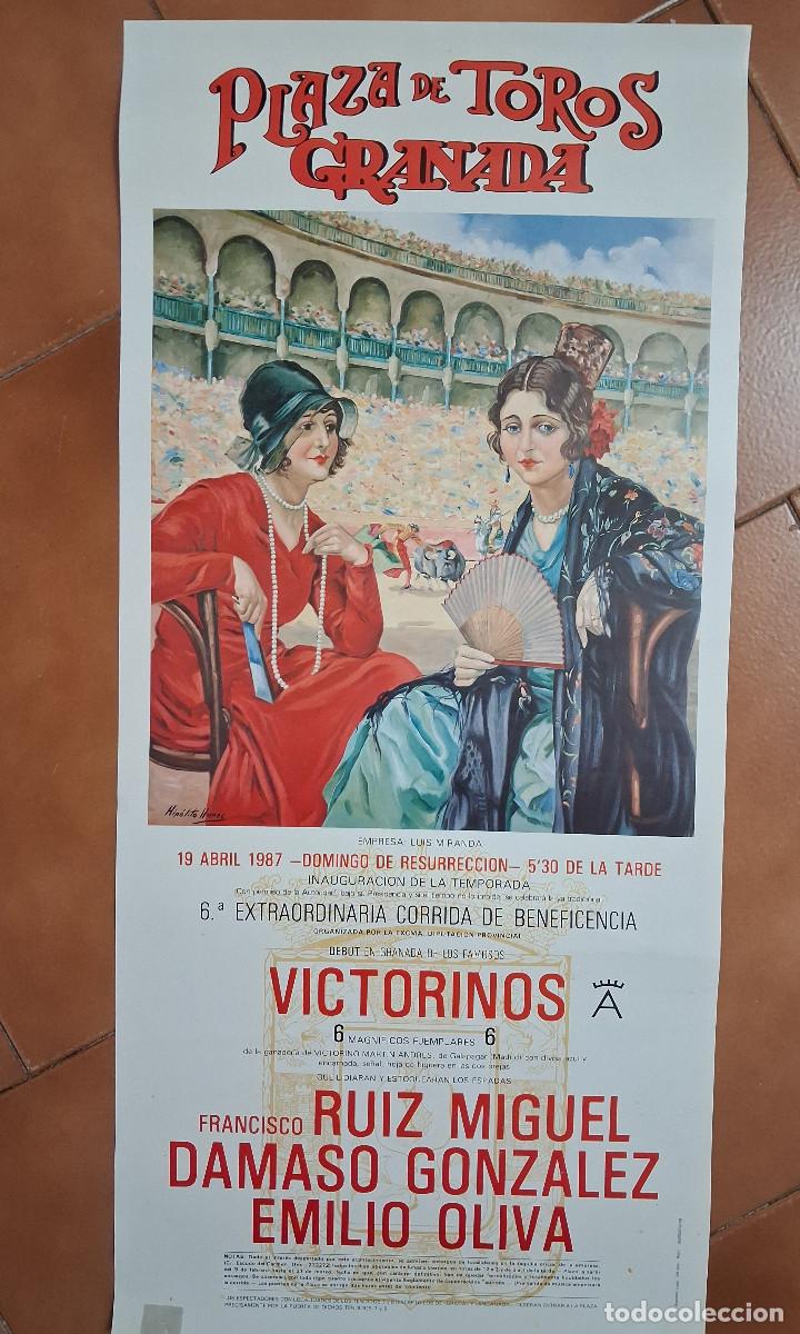 Carteles toros: Cartel de toros. Granada. 19 abril 1987. Corrida de Beneficencia.