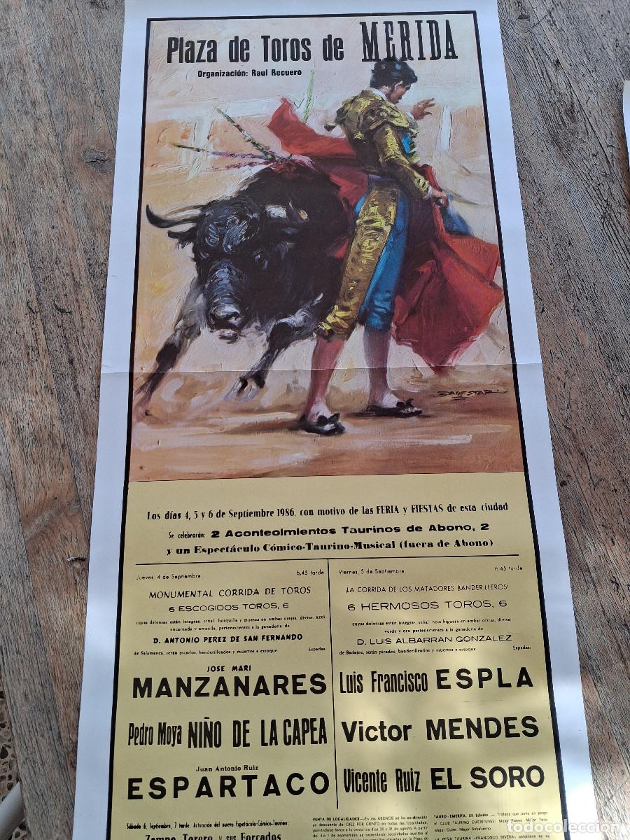 Carteles toros: Cartel de toros. M&eacute;rida. 4 y 5 septiembre 1986. Dos corridas de toros.