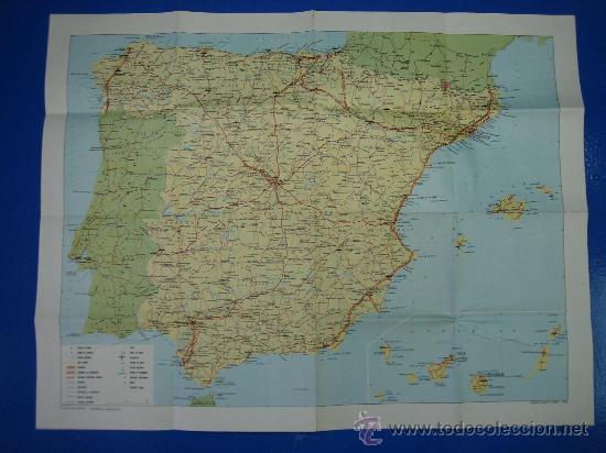 Carteles de transportes: Mapa de Espa&ntilde;a 1973  54X44 - Foto 1