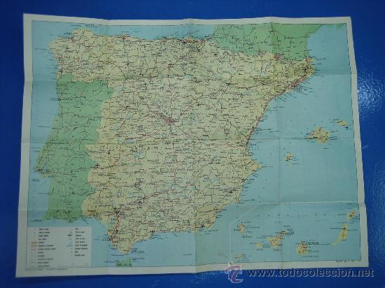 Carteles de transportes: Mapa de Espa&ntilde;a 1973  54&acute;5X41 - Foto 1