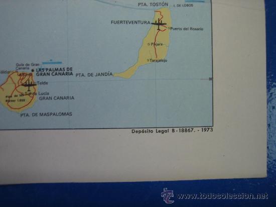 Carteles de transportes: Mapa de Espa&ntilde;a 1973  54X44 - Foto 2