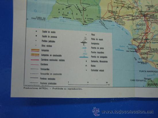 Carteles de transportes: Mapa de Espa&ntilde;a 1973  54&acute;5X41 - Foto 3