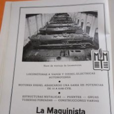 Affiches de Transports: PUBLICIDAD 1951 - COLECCION TRENES - LA MAQUINISTA TERRESTRE Y MARITIMA - TREN RENFE FERROCARRIL. Lote 58883541